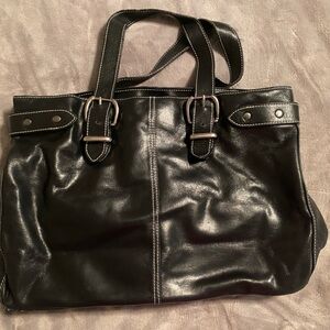 The Limited Black Leather Shoulder Bag